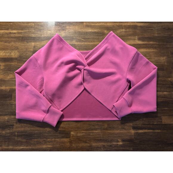 Lululemon Women's 6 Twist Back to Front Pullover Sweatshirt Reversible Pink - Picture 5 of 12
